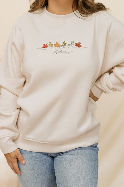 Autumn Leaves Embroidered Sweatshirt