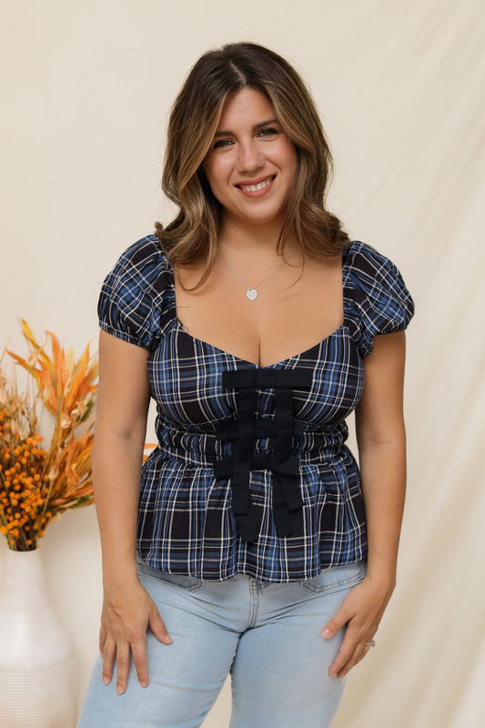 Meet You There Plaid Top