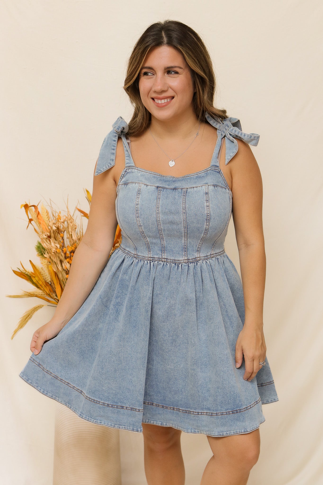 Take A Minute Denim Dress