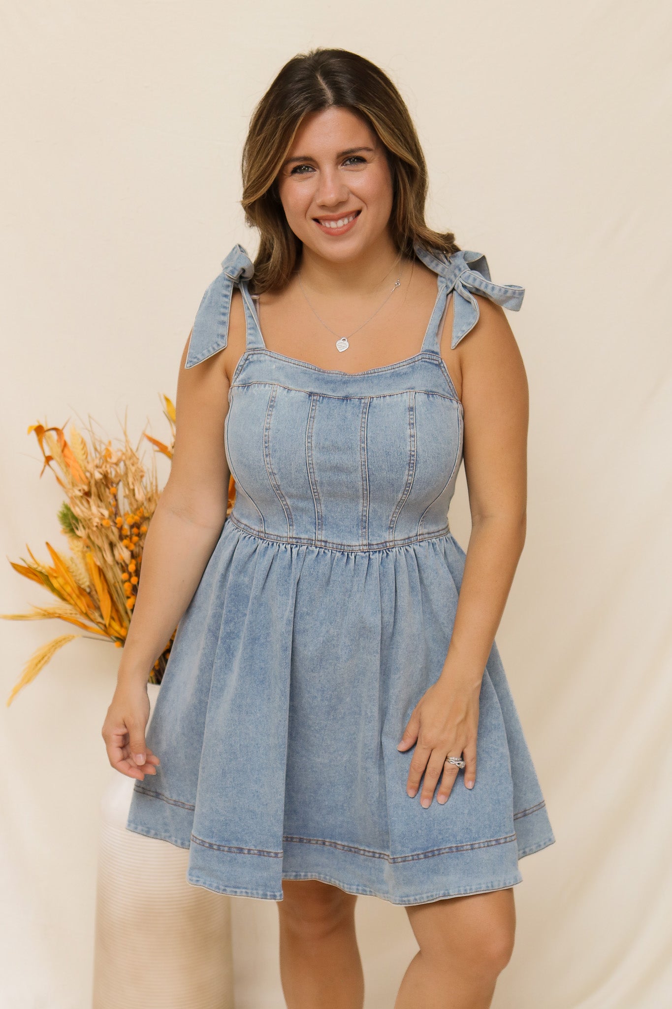 Take A Minute Denim Dress