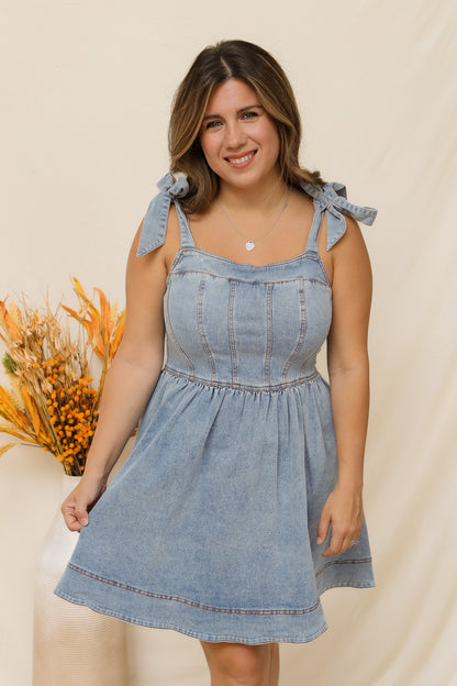 Take A Minute Denim Dress
