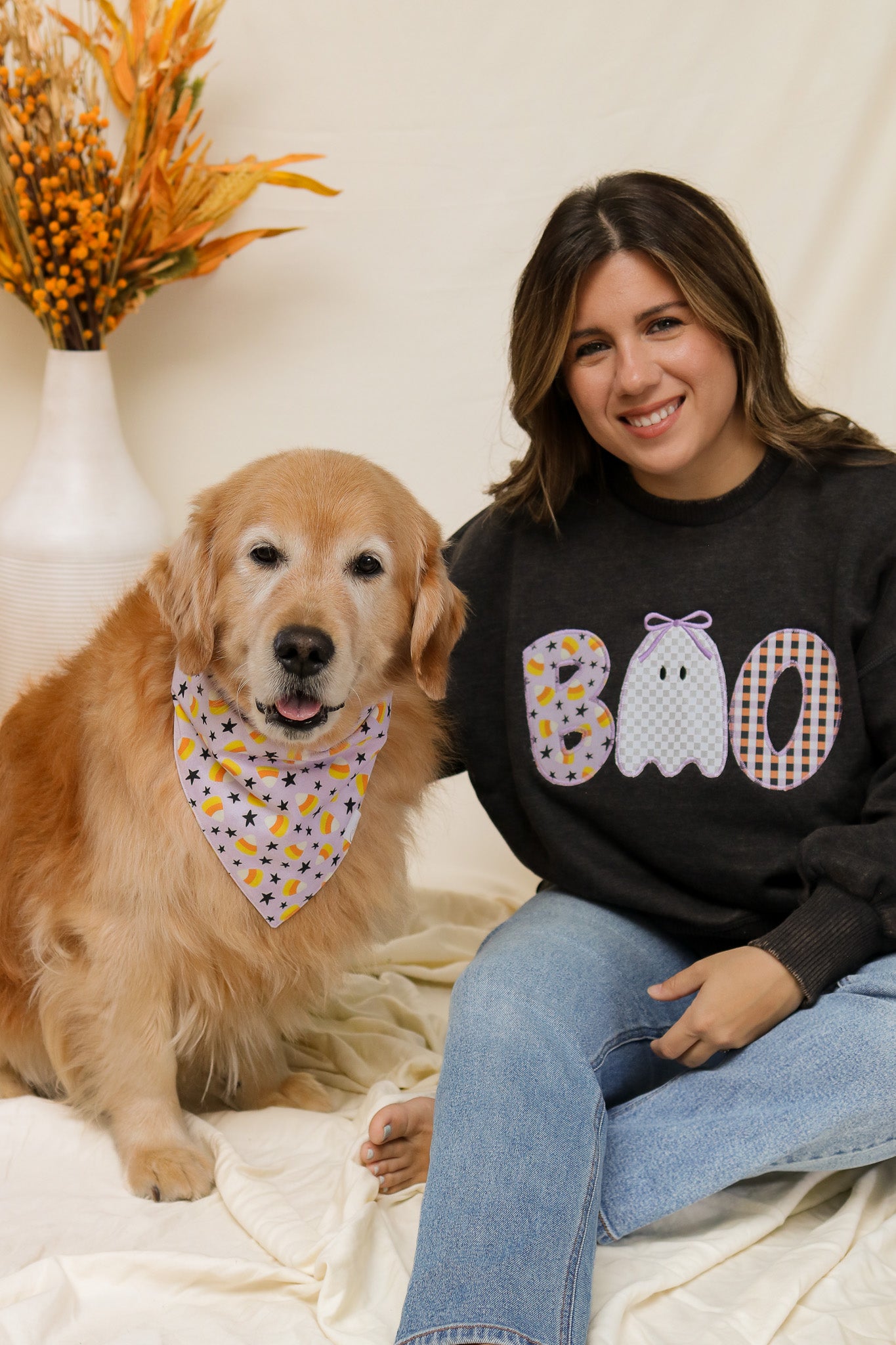BOO Stitched Graphic Pullover