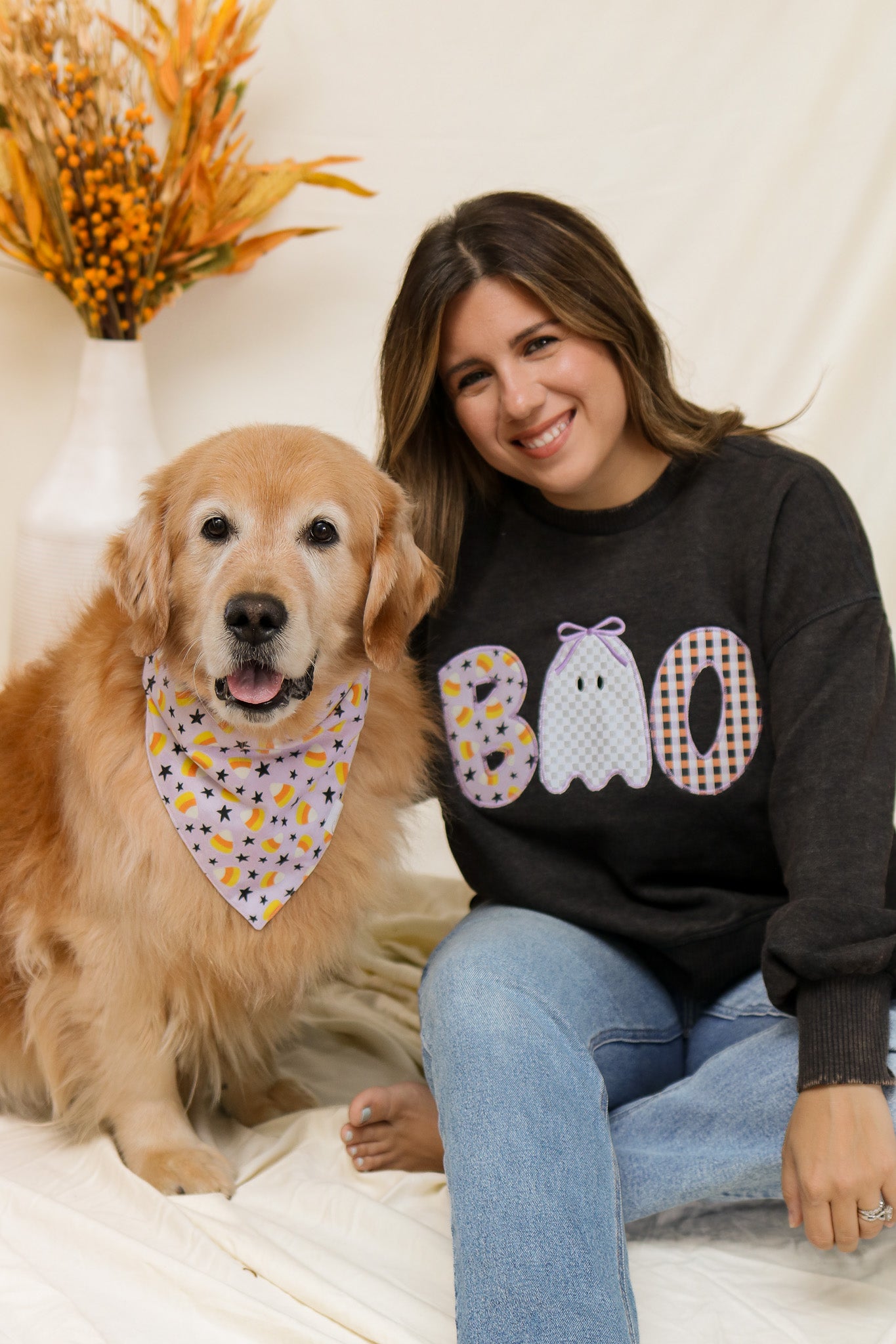 BOO Stitched Graphic Pullover