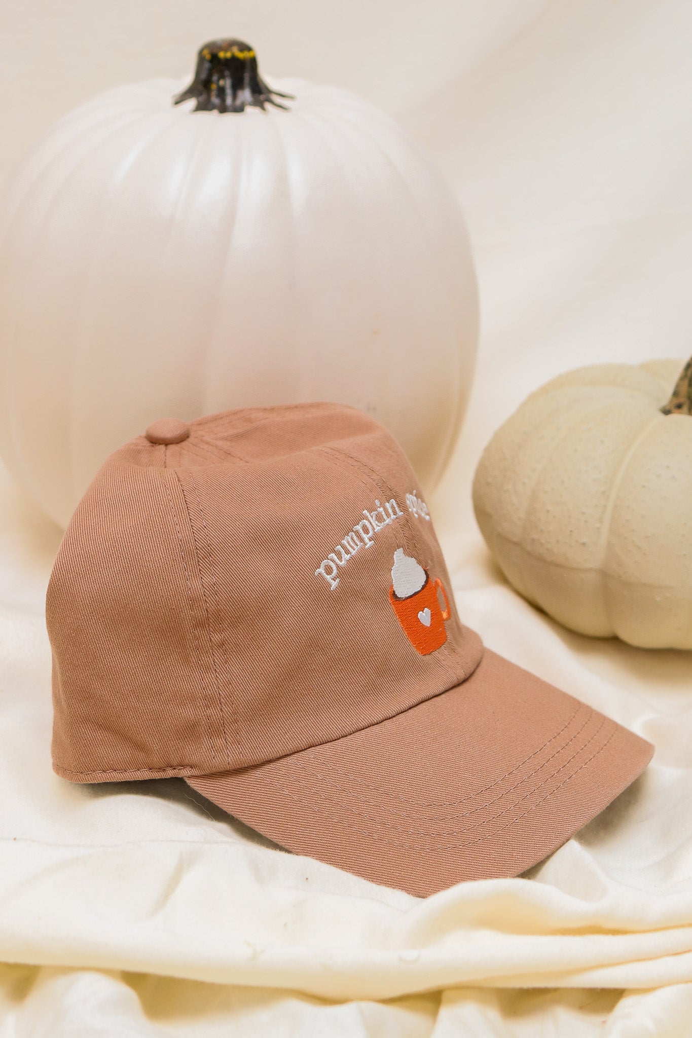 Pumpkin Spice Embroidered Baseball Cap (Clay)