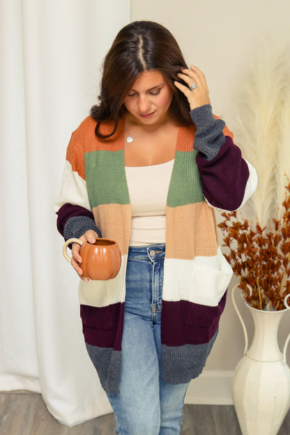 Colors of Autumn Striped Cardigan