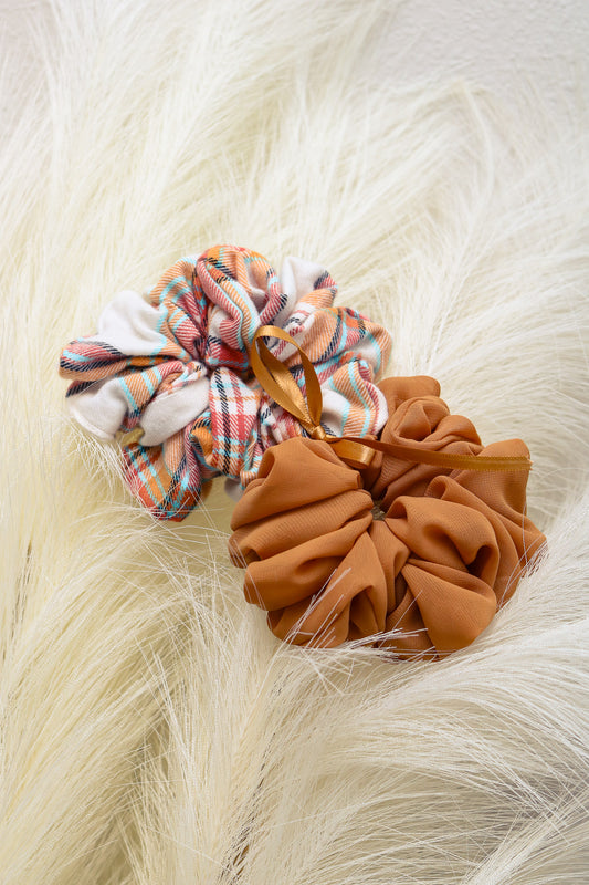 Fall Plaid Scrunchie Set (2 pack)