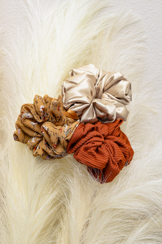Autumn Colors Scrunchie Set (3 pack)