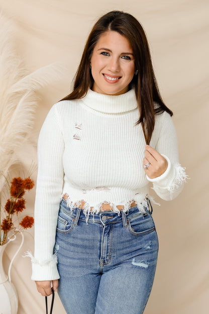 Cozy Up Turtleneck Cropped Sweater (ivory)