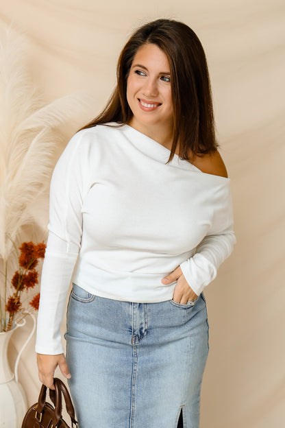 With Ease Knit Top (white)