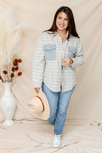Small Town Shacket (blue)