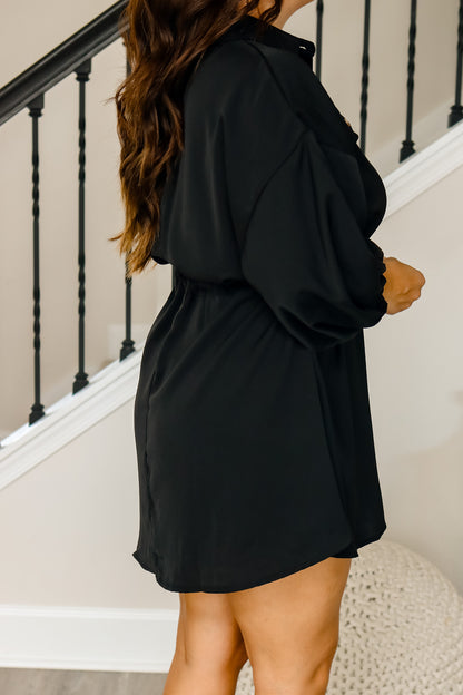 Get Together Button Dress (black)