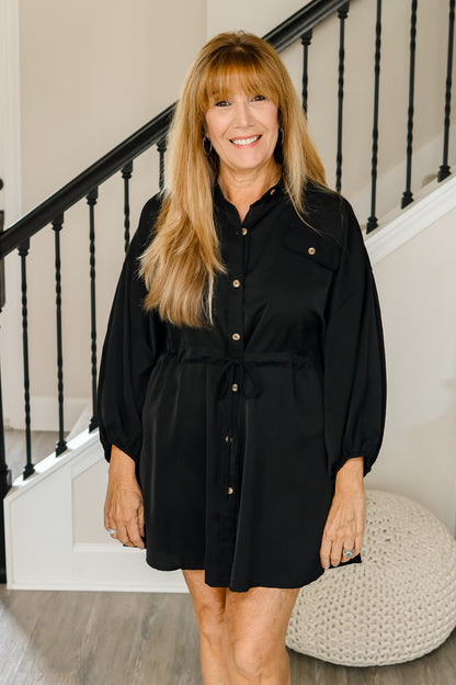 Get Together Button Dress (black)