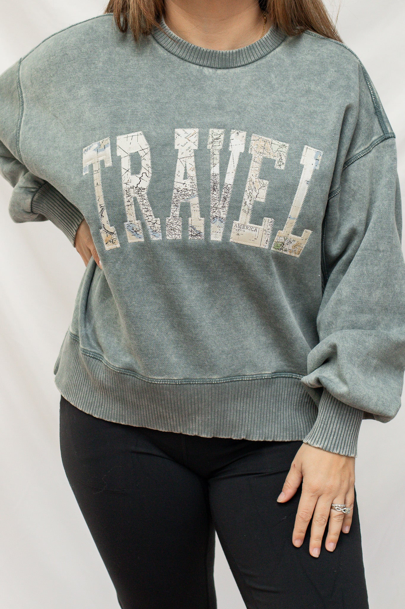 Travel Embroidered Pullover - Calico's Grove Boutique