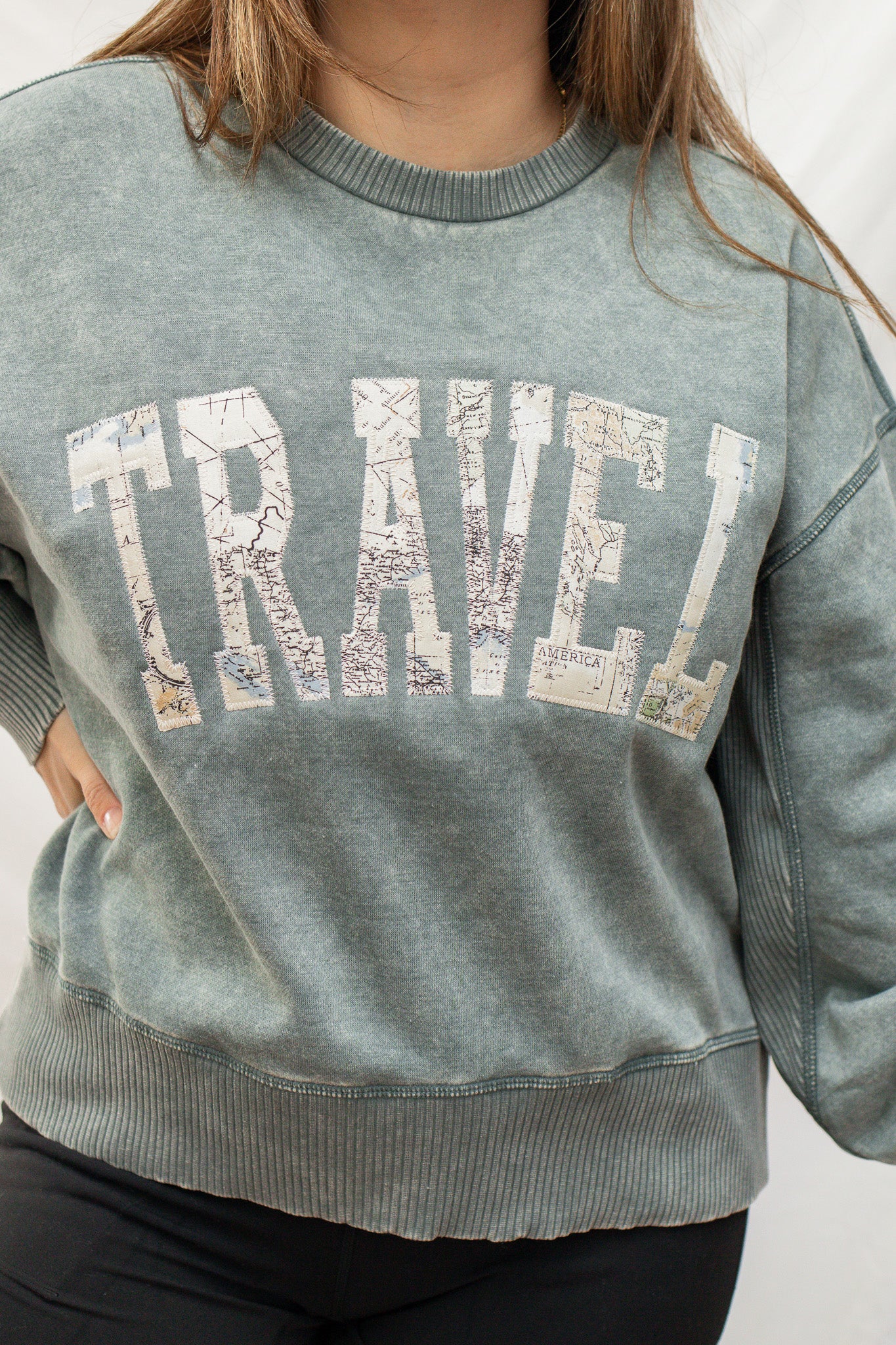 Travel Embroidered Pullover - Calico's Grove Boutique