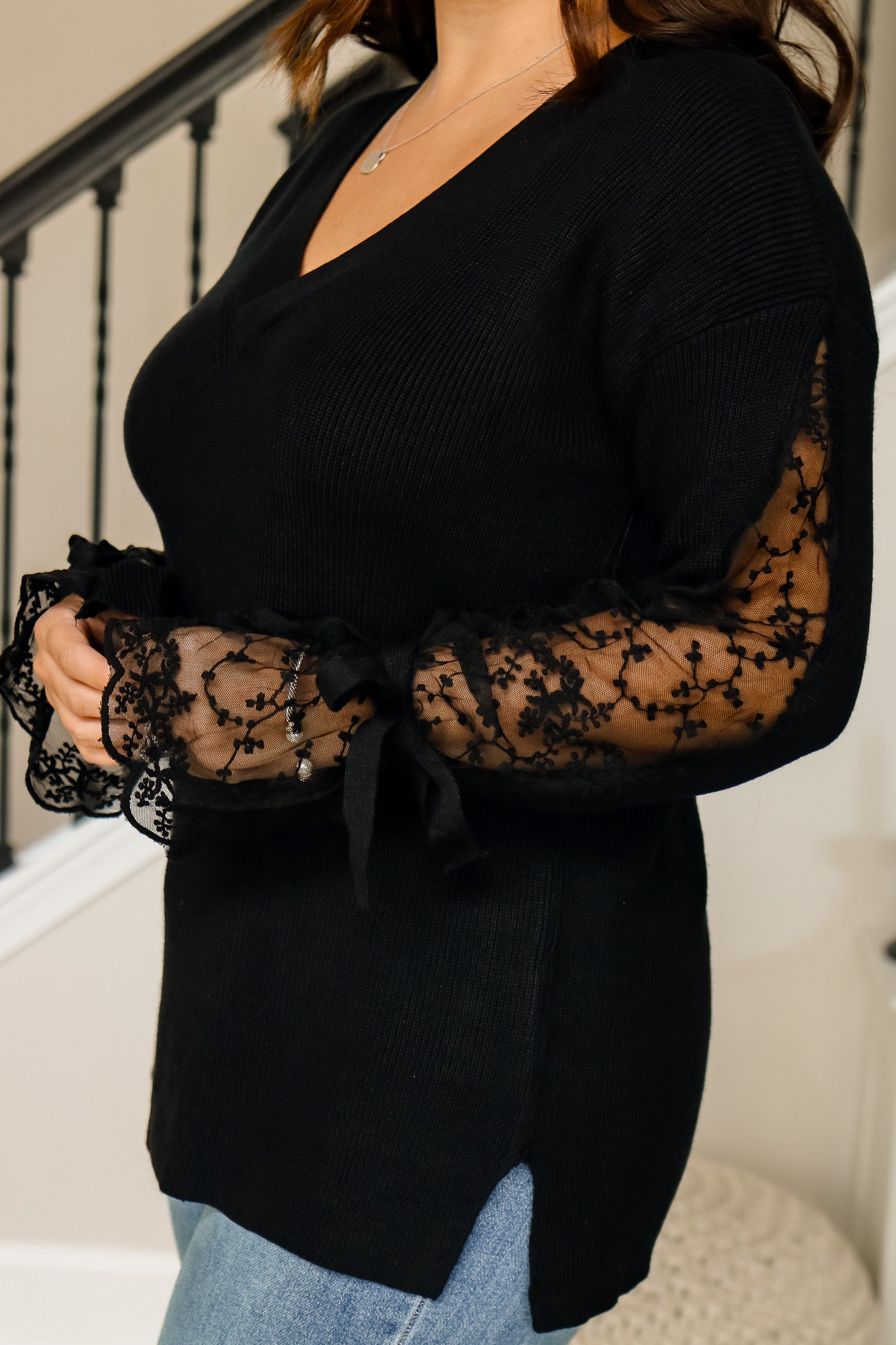 About Last Night Lace Sweater (black)