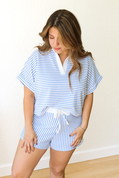 Running Errands Striped Set (blue)