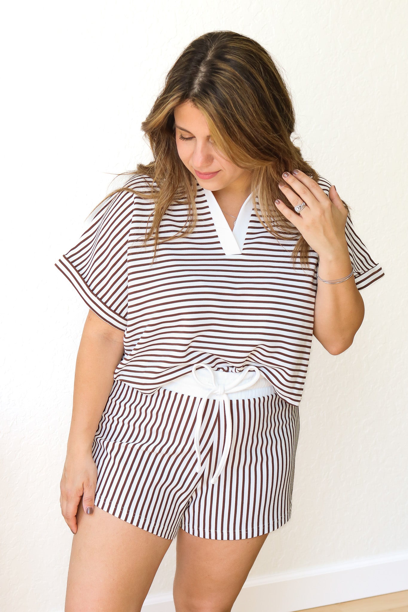 Running Errands Striped Set (brown)