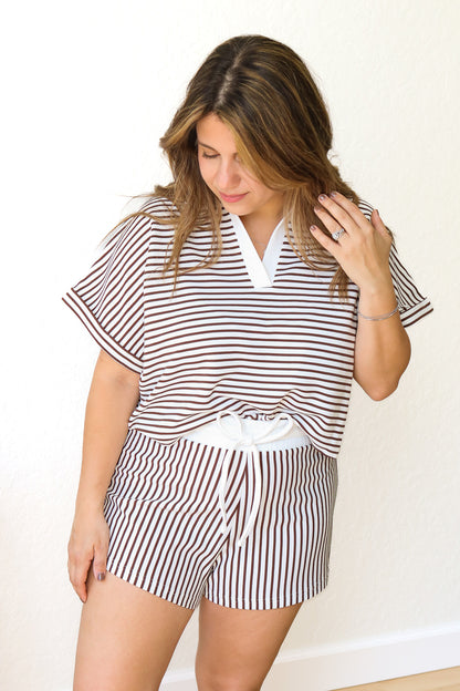 Running Errands Striped Set (brown)