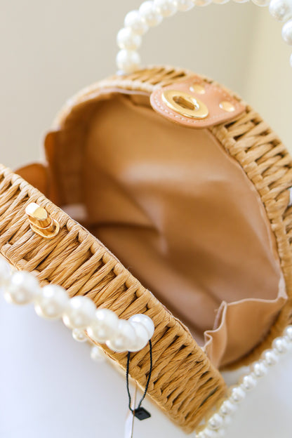 Pearl Blossom Top Handle Purse