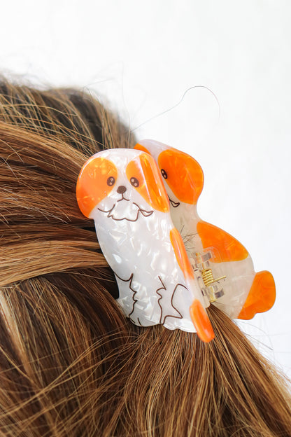 Brown And White Dog Hair Clip
