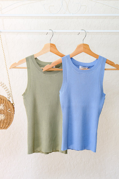 Simply Chic Sweater Tank Top (blue)