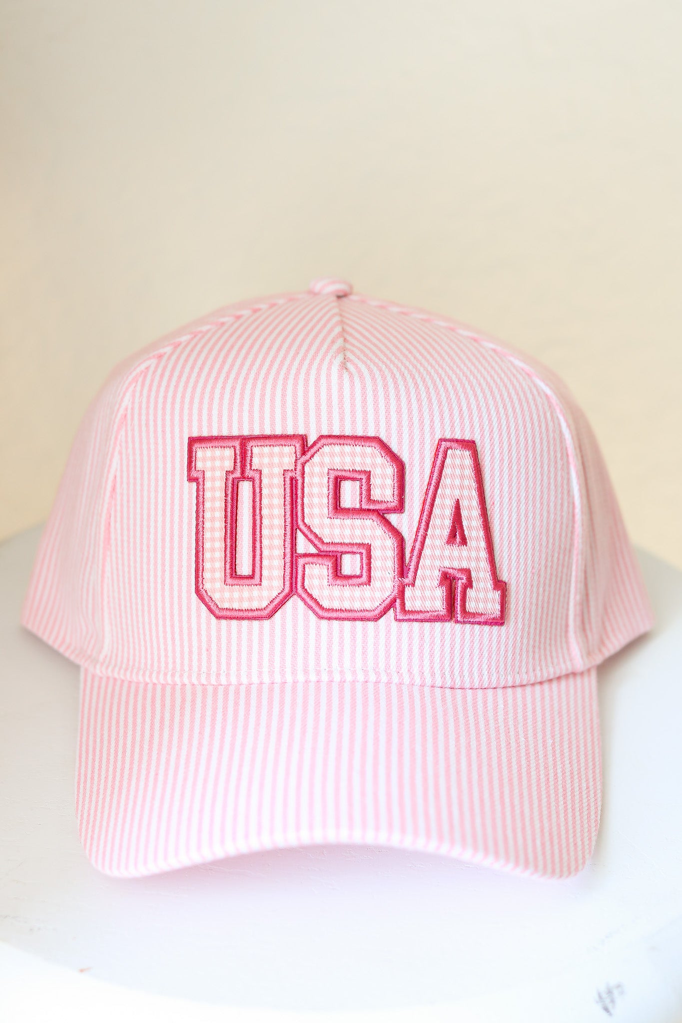USA Gingham Hat (pink)