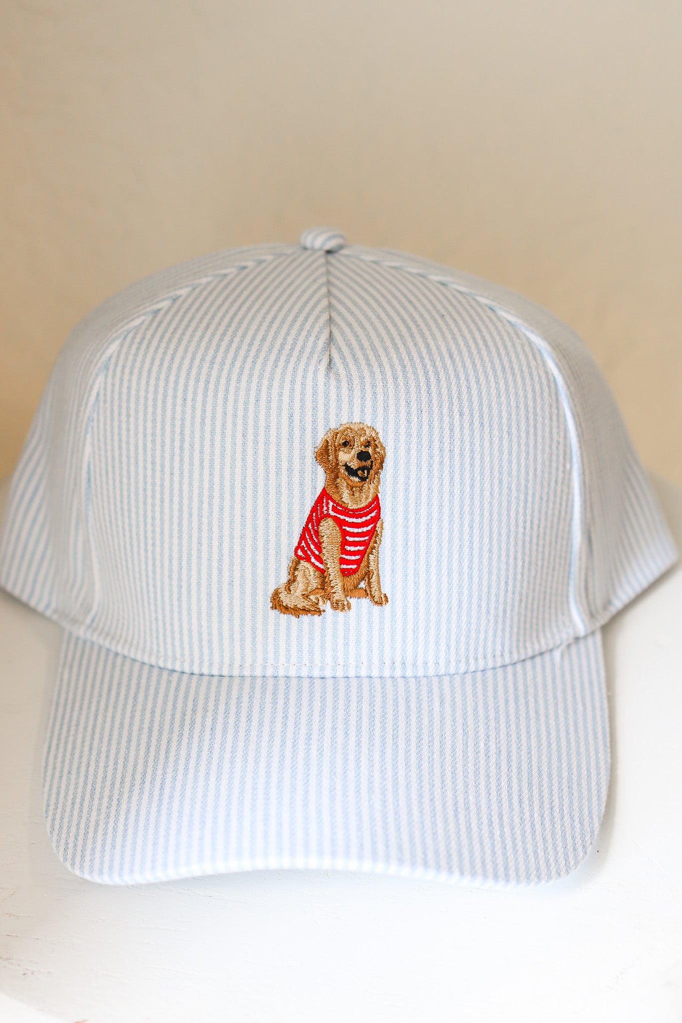 Striped Golden Retriever Hat (blue)