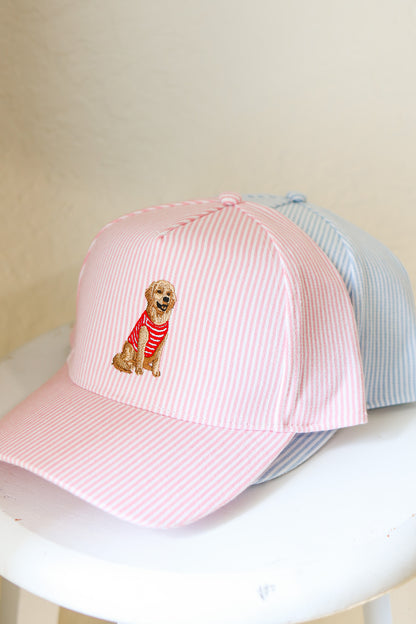 Striped Golden Retriever Hat (pink)