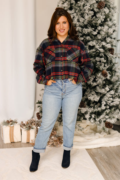 Sipping Hot Cocoa Plaid Top
