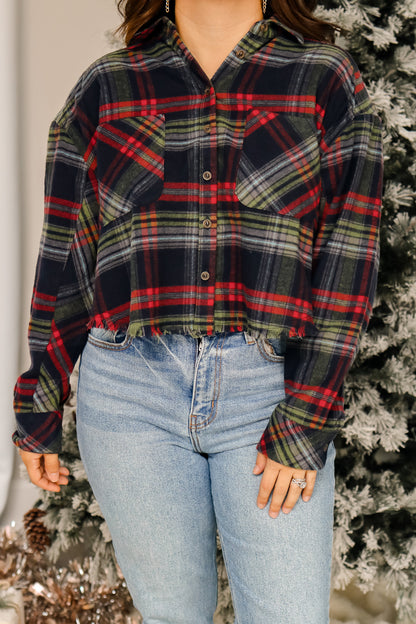 Sipping Hot Cocoa Plaid Top