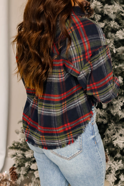 Sipping Hot Cocoa Plaid Top
