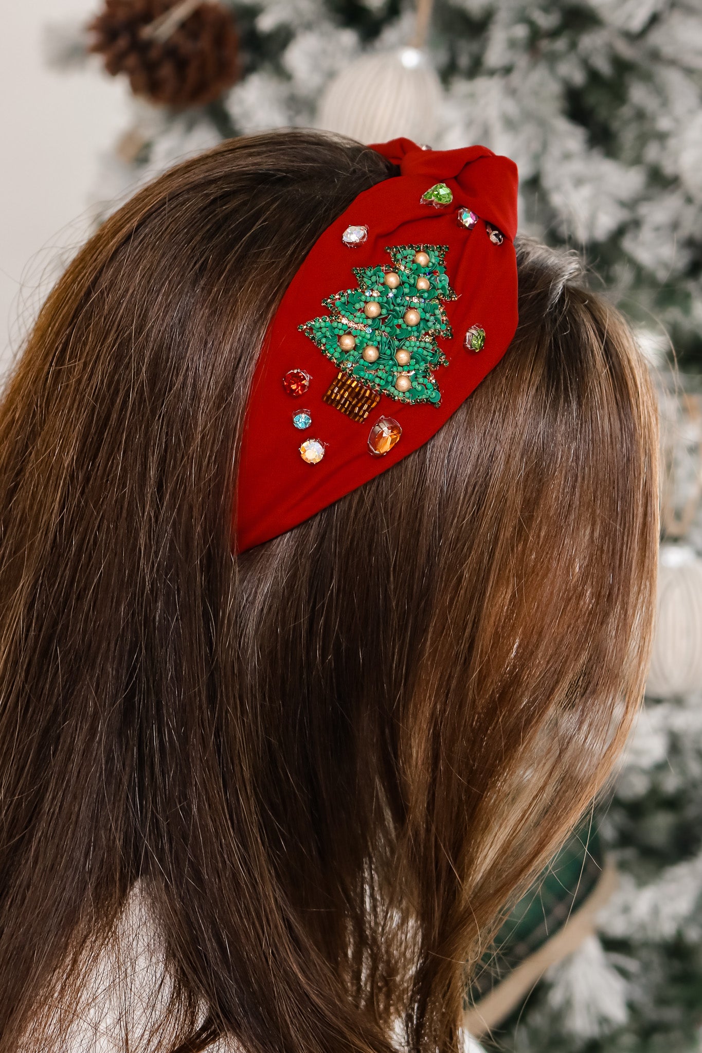 Christmas Tree Knot Headband (red)