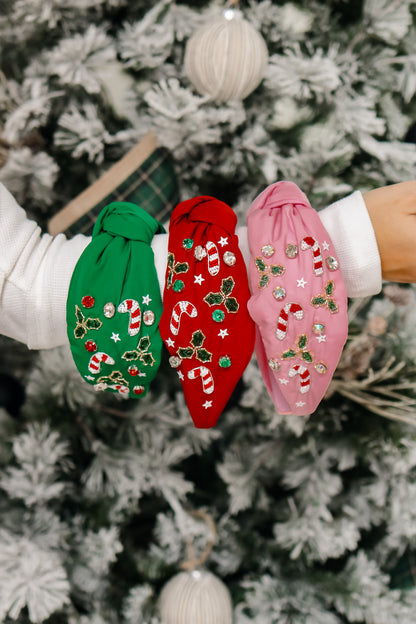 Candy Cane Knot Headband (red)