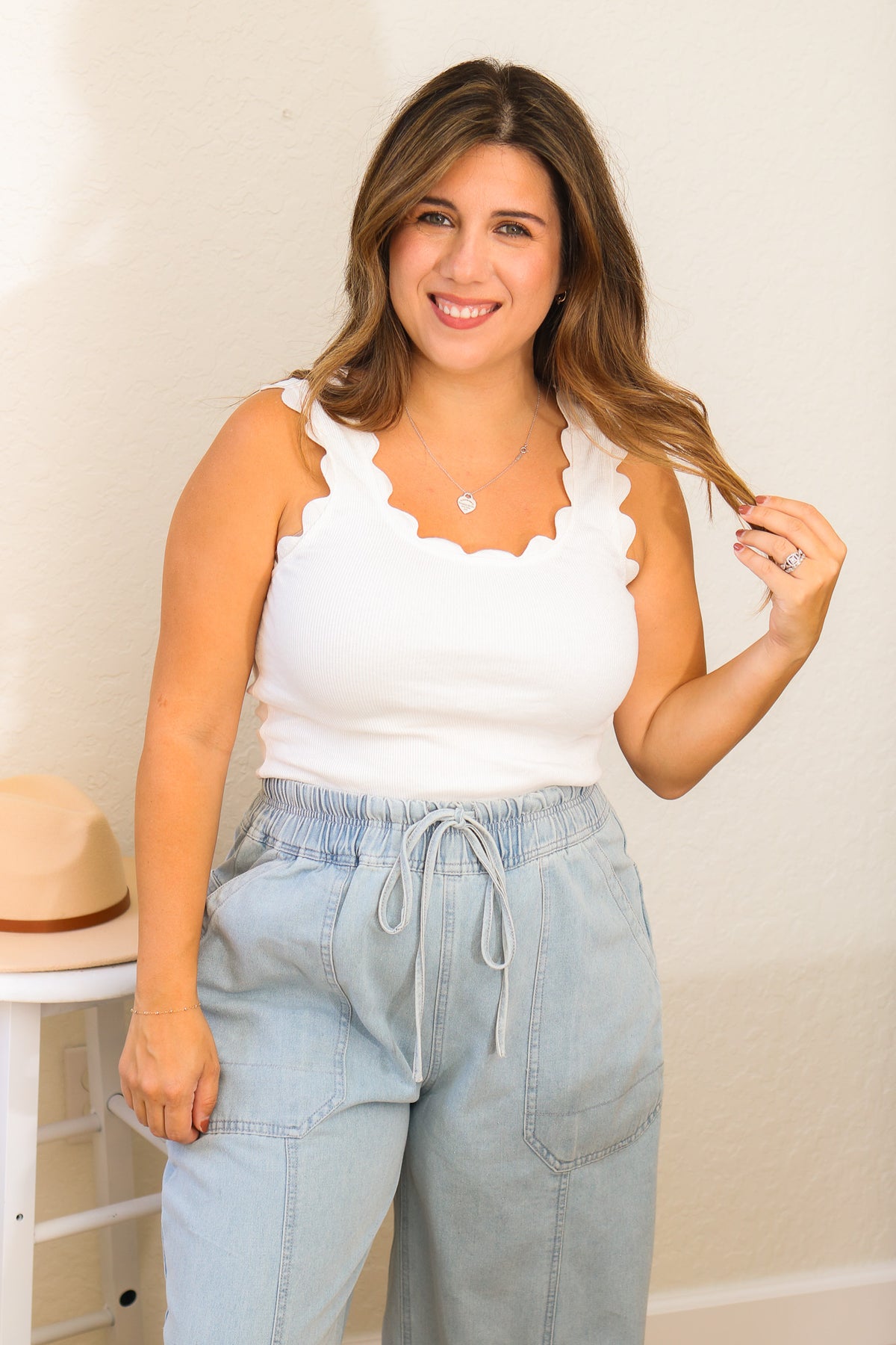 Touch Of Detail Scalloped Tank
