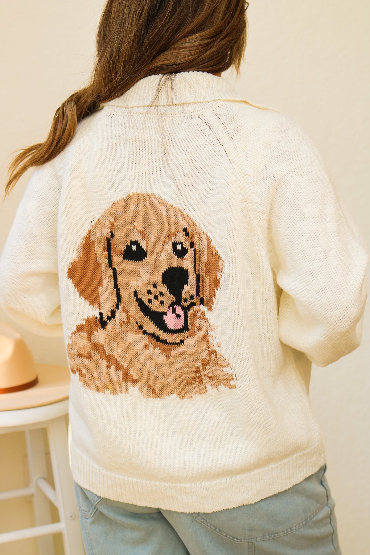 Golden Retriever Collared Cardigan