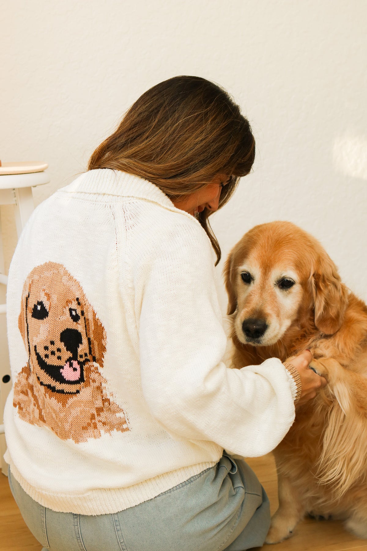 Golden Retriever Collared Cardigan