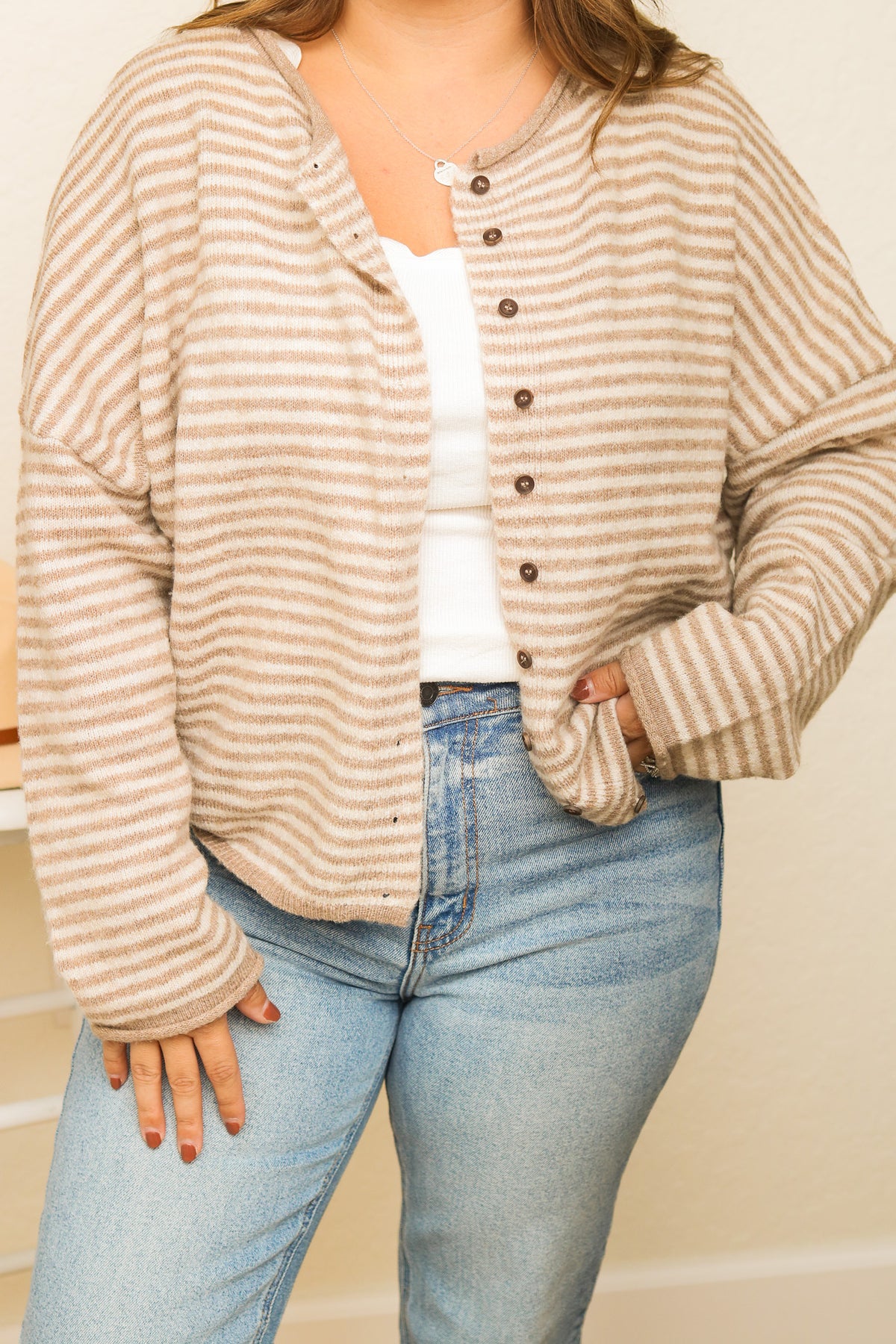 Keeping Warm Striped Cardigan