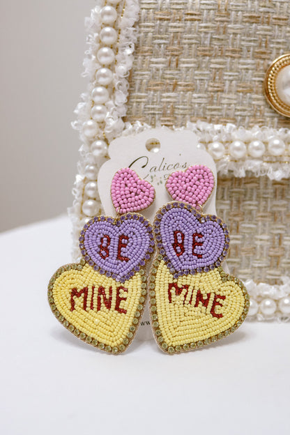 Be Mine Beaded Heart Earrings