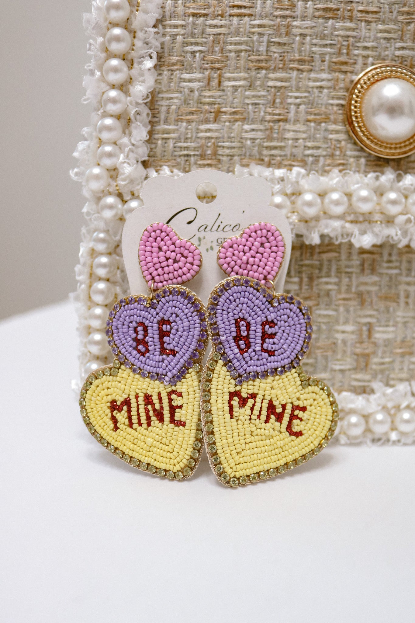 Be Mine Beaded Heart Earrings