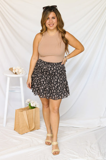 Afternoon Florals Ruffle Mini Skirt