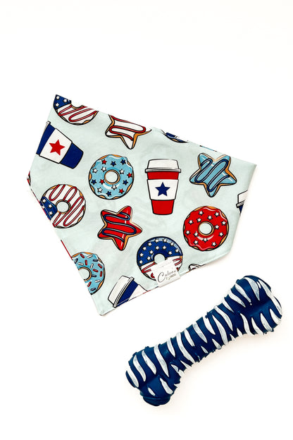 Donuts And Coffee Patriotic Bandana