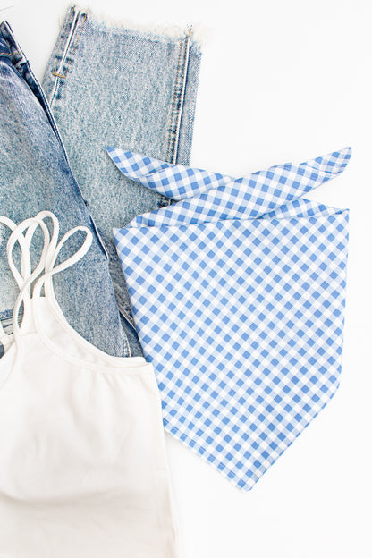 Dapper Blue Plaid Bandana