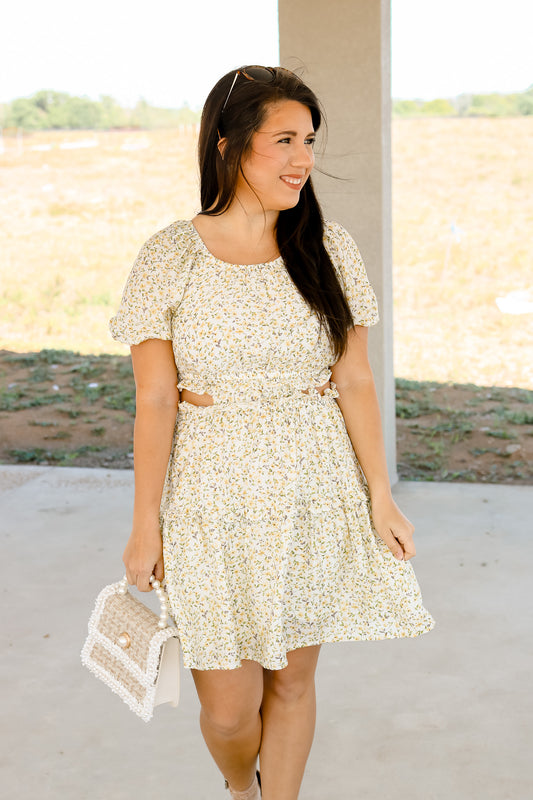 Porch Swing Floral Cutout Dress