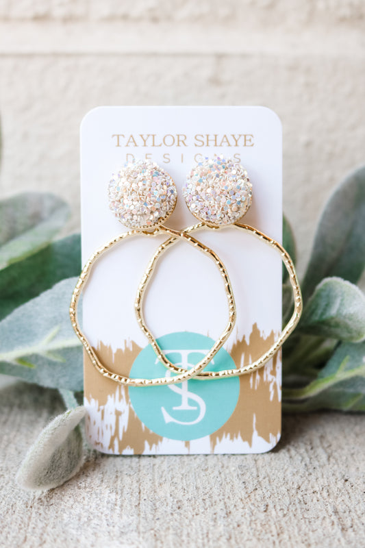 Topped With Glitter Hoops (gold)