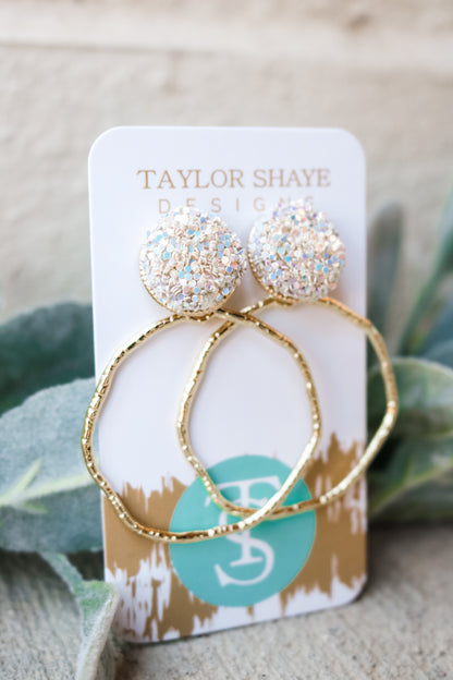 Topped With Glitter Hoops (gold)
