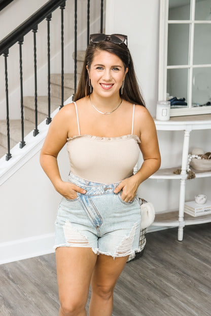 All Around Ruffles Bodysuit (khaki)
