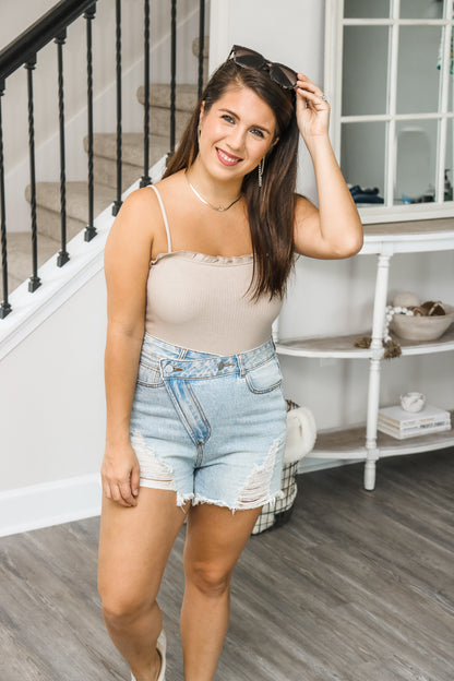 All Around Ruffles Bodysuit (khaki)