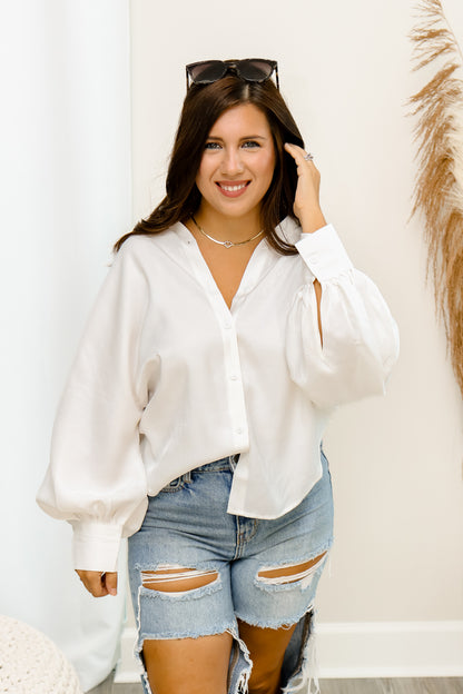 Day To Night Shimmer Blouse (white)
