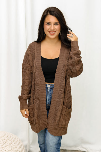 Braided Knit Cardigan (mocha)
