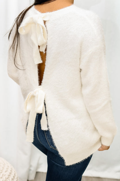 Winter Snow Tie Back Sweater